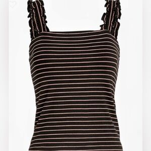 Intermix Carla Striped Ruffle Tank, S